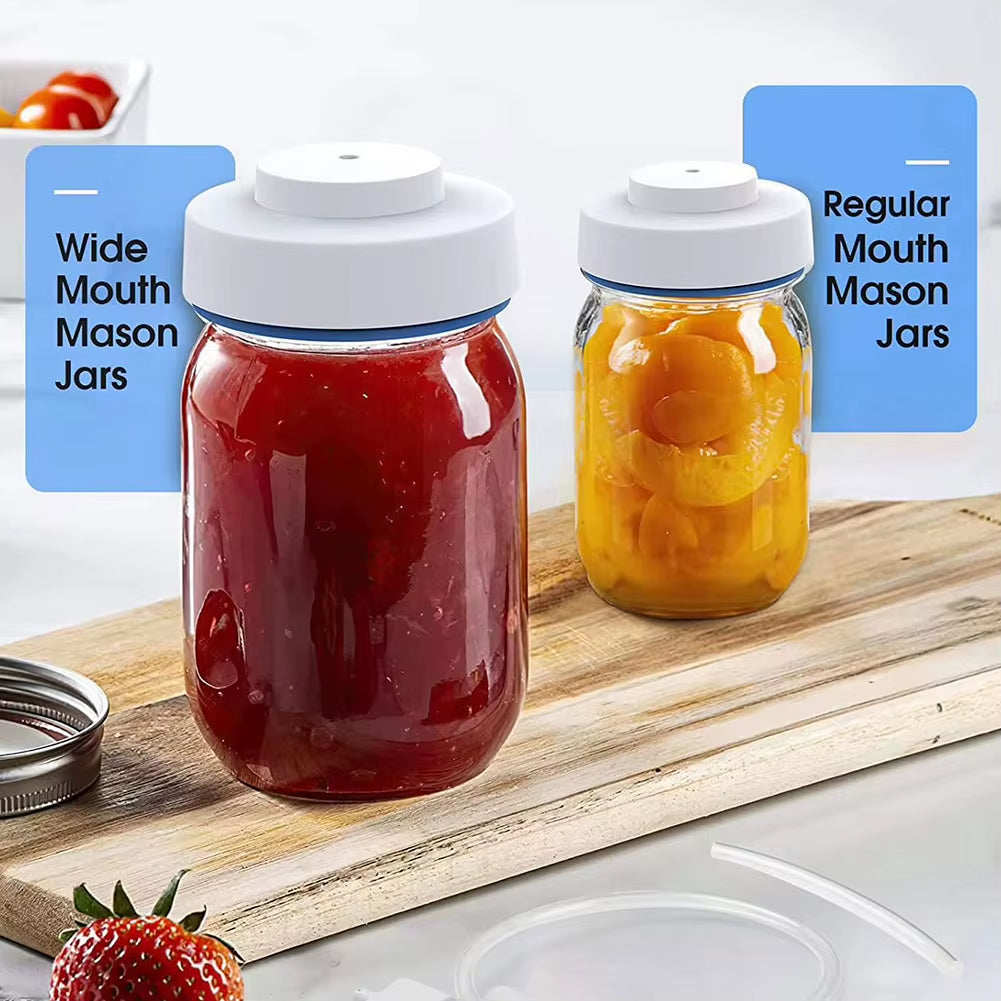 Electric Mason Jar Vacuum Sealer for Food Storage BPA Free Food Storage Vacuum Sealer Odorless Attachment Kit for Wide Mouth Jar