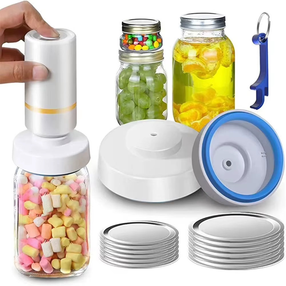 Electric Mason Jar Vacuum Sealer for Food Storage BPA Free Food Storage Vacuum Sealer Odorless Attachment Kit for Wide Mouth Jar